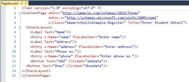 code view of Register